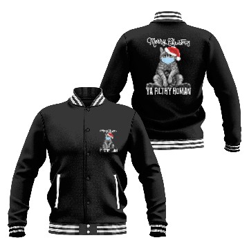 Discover Merry Christmas Ya Filthy Human Funny Cat Kitten X Baseball Jackets