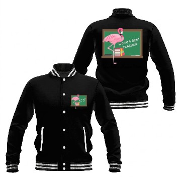 Discover World's Best Teacher Flamingo Baseball Jackets
