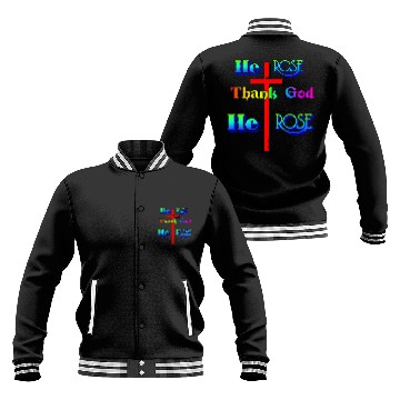 Discover Plus Size Women Thank God He Rose Graphic T Baseball Jackets