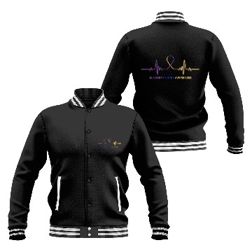 Discover Bladder Cancer Awareness Ribbon Heartbeat Baseball Jackets