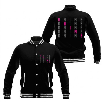 Discover Modern Inspiration Repeat Pattern Neon Pink Shine Sweat Baseball Jackets