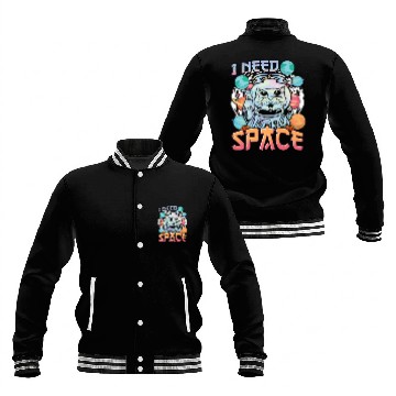 Discover I Need Space Cat In Space Suit Baseball Jackets