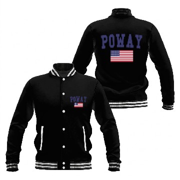 Discover Poway US Flag Baseball Jackets