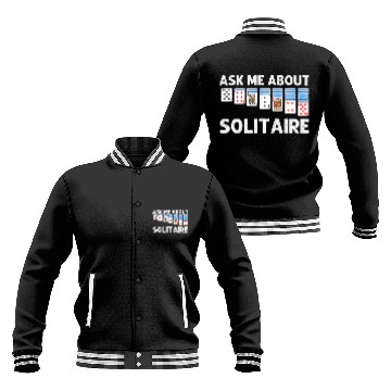 Discover Solitaire Gift For Men Women Card Game Player Soli Baseball Jackets