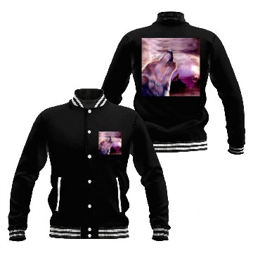 Discover Mystic Wolf Howling at The Moon Baseball Jackets
