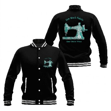Discover Teal Damask Sewing Machine Plus Size Baseball Jackets