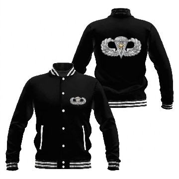 Discover Army Airborne Basic Parachutist with Combat Star Polo Baseball Jackets