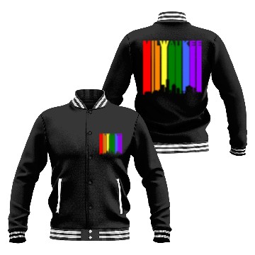 Discover Milwaukee Wisconsin Rainbow LGBT Gay Pride Baseball Jackets