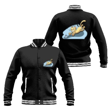Discover Cat Running After Rat - Tom and Jerry Illustration Baseball Jackets