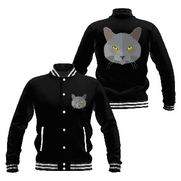 Discover Cat face Baseball Jackets