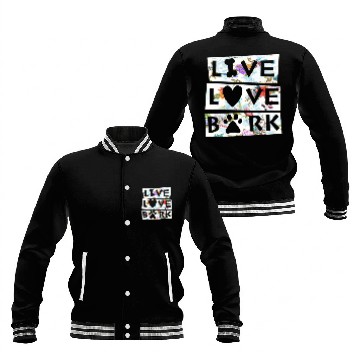 Discover Dog Lovers Live Love Bark Baseball Jackets