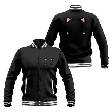 Discover Cute Kawaii Cat Face Japanese Anime Baseball Jackets