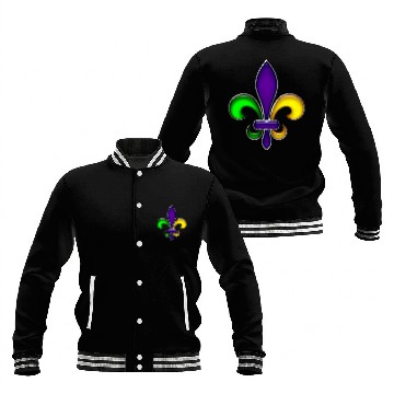 Discover Fleur De Lis Mardi Gras Glossy Lily Baseball Jackets