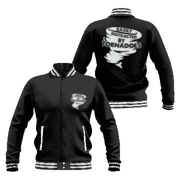 Discover Distracted by Tornadoes Tornado Weather Chaser Baseball Jackets