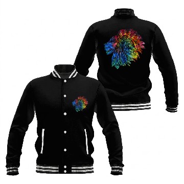 Discover Psychedelic Lion Design Gift. Rainbow Mandala Baseball Jackets