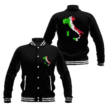 Discover Italy map low poly diamond style Baseball Jackets
