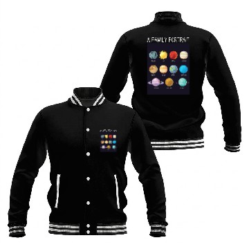Discover Outer Space Nerd Solar System Planets Sun Moon Baseball Jackets