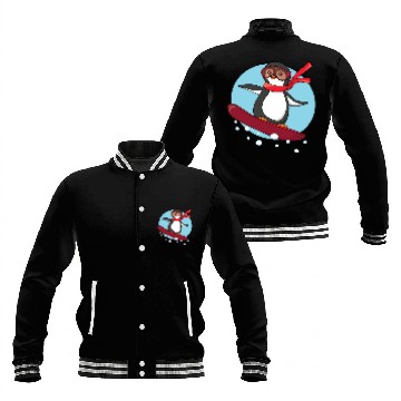 Discover Snowboarding Penguin Baseball Jackets