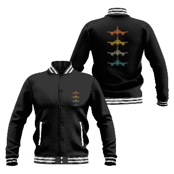 Discover Retro F-4 Phantom Fighter Jet Vintage F4 Airplane Baseball Jackets
