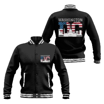 Discover Washington Dc Capitol Hill Usa Flag Souvenir Gift Baseball Jackets
