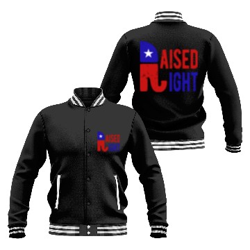 Discover Raised Right Proud Republican Elephant Logo Usa Baseball Jackets