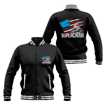 Discover Supercross Motocross Racing Biker Baseball Jackets