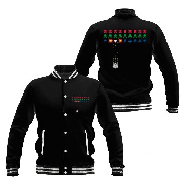 Discover Space Invader 8 bits old school game Baseball Jackets