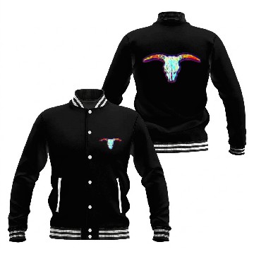 Discover Cow skull Baseball Jackets