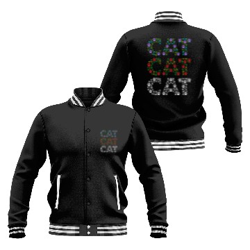 Discover Cat mom and cat dad funny cat paws and fish bone Baseball Jackets