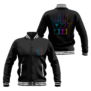 Discover American Sign Language I Love You ASL Baseball Jackets
