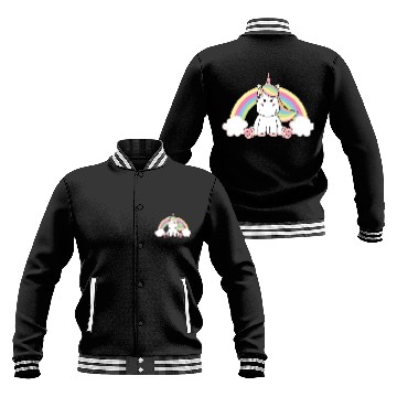Discover Grumpy Unicorn Evil Bad Mood Unicorn Rainbow Baseball Jackets