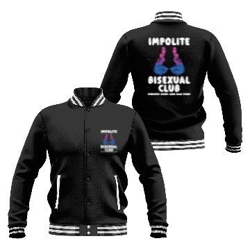 Discover Impolite Bisexual Club Funny Bi Pride LGBT Month Baseball Jackets