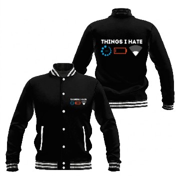 Discover Things I Hate Gamer Computer Science Programmer & Baseball Jackets