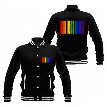 Discover LGBT Barcode Gay Pride Barcode Rainbow Baseball Jackets