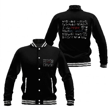 Discover Funny Math Teacher Gift Math science blackboard Baseball Jackets