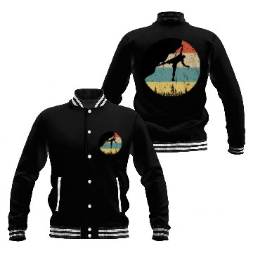 Discover Rock climbing mountain climber Baseball Jackets