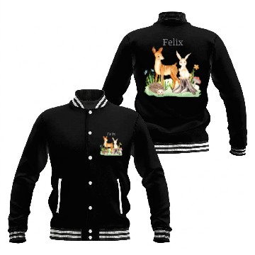 Discover Waldtier Waldtier Reh Hase Hedgehog Flower Name Baseball Jackets