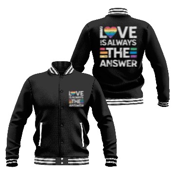 Discover Love is always the answer Rainbow Heart LGBTQ+ Baseball Jackets