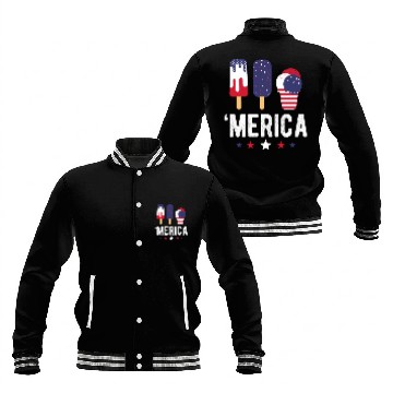 Discover American Ice Cream Lover Popsicles USA Baseball Jackets