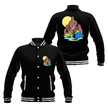 Discover Camper Campsite Camp Camping Baseball Jackets