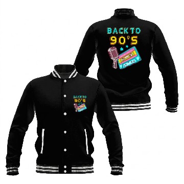 Discover Back To 90's Cassette Mixtape 90s Music Lover Baseball Jackets