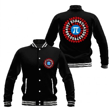 Discover Mathematician Captain Pi Superhero Math Nerd Geek Baseball Jackets
