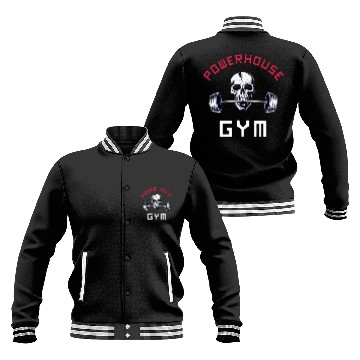 Discover Powerhouse Gym - Bodybuilding Workout Saying Baseball Jackets