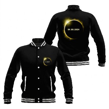 Discover Total Solar Eclipse 4.08.24 Totality Solar Eclipse Baseball Jackets