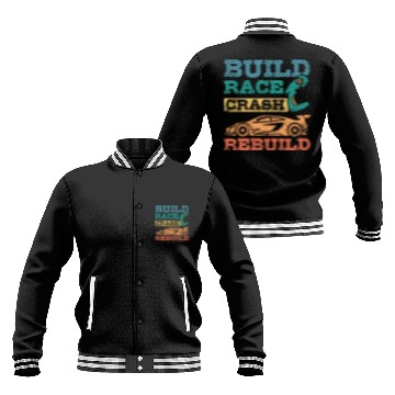 Discover Build race crash rebuild RC car Baseball Jackets