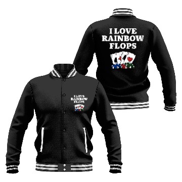 Discover I Love Rainbow Flops Poker Card Games Poker Player Baseball Jackets