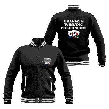 Discover Granny's Winning Poker Baseball Jackets Poker Player Grandma
