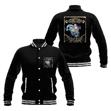 Discover Unicorn Riding Shark Baseball Jackets