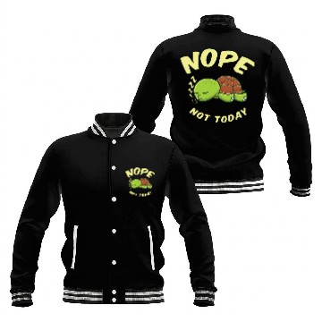 Discover Nope Not Today Sleeping Turtle For Turtle Lover Baseball Jackets