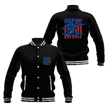 Discover Happy Labor Day American Flag Holiday US Worker Baseball Jackets